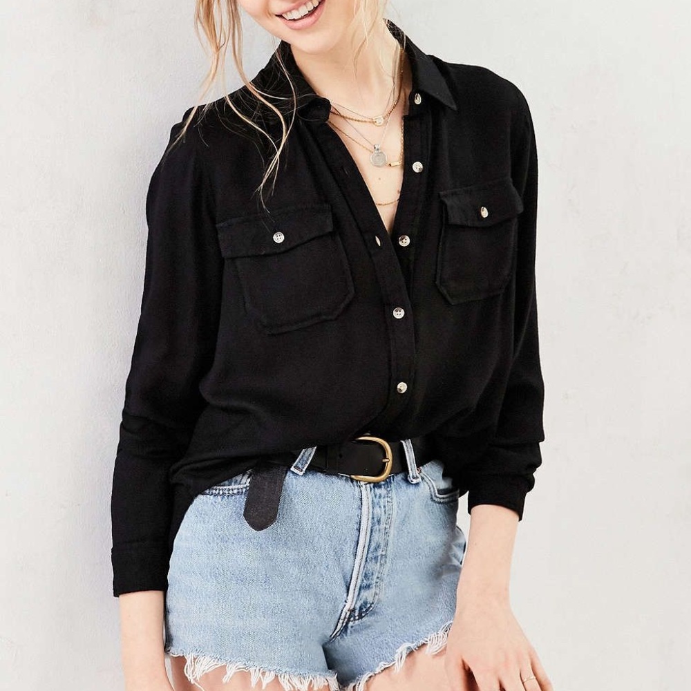 BDG black long sleeve button down
